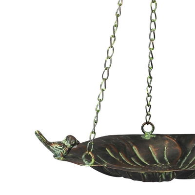 Vogeltränke mit Kette, Bronzeoptik, 28 x 24 x 6 cm