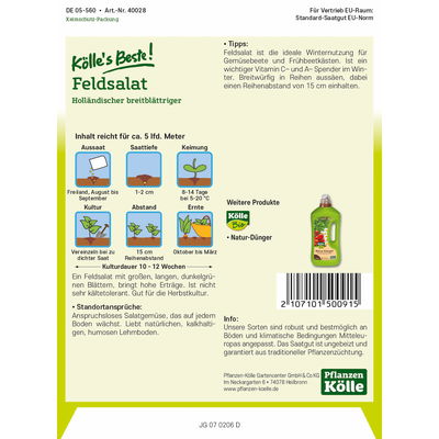 Kölles Beste Gemüsesamen Feldsalat 