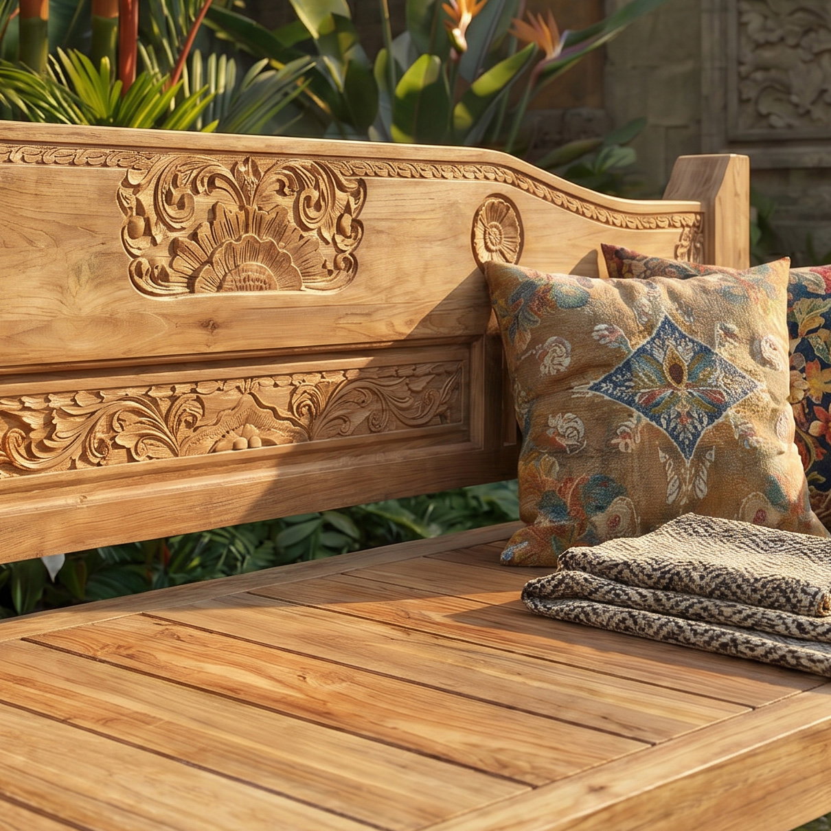 Old Teak Bank Madura, ca. 220 cm lang, Teakholz, recycelt und zertifiziert
