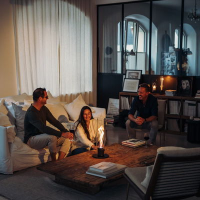 Tischfeuer SPIN 1200, schwarz, Höhe 54 cm Tischfeuer SPIN 1200, schwarz, Höhe 54 cm