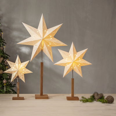 Standleuchte 'Stern Karo', beige, Höhe ca. 70 cm Standleuchte 'Stern Karo', beige, Höhe ca. 70 cm