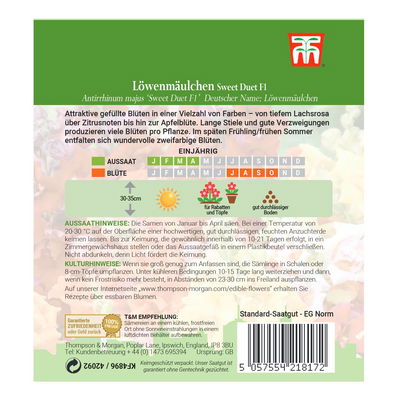 Thompson & Morgan Saatgut, Löwenmäulchen 'Sweet Duet' Thompson & Morgan Saatgut, Löwenmäulchen 'Sweet Duet'
