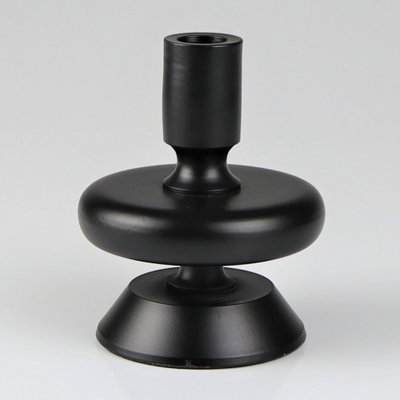 Kerzenständer, schwarz, Alu, Höhe ca. 11 x Ø 10 cm Kerzenständer, schwarz, Alu, Höhe ca. 11 x Ø 10 cm