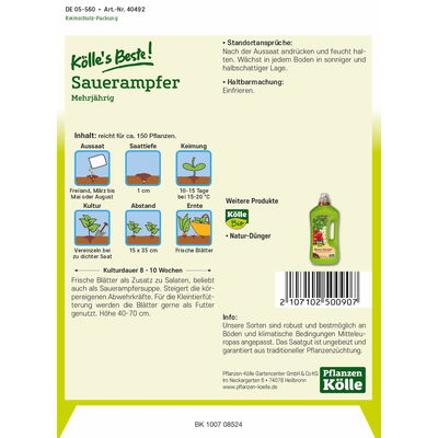 Kölles Beste Sauerampfer mehrjährig, 6 g Kölles Beste Sauerampfer mehrjährig, 6 g