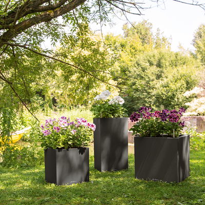 Lechuza 'Canto Stone 30 low', graphitschwarz, ca. 30 x 30 x H 30 cm