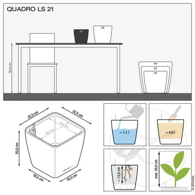 Lechuza 'Quadro LS 21', taupe, ca.21 x 21 x H 20 cm Lechuza 'Quadro LS 21', taupe, ca.21 x 21 x H 20 cm