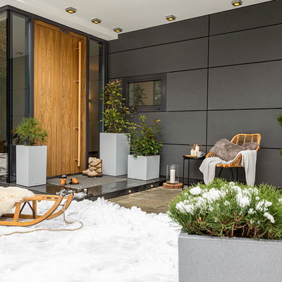 Lechuza 'Canto Stone 30 low', steingrau, ca. 30 x 30 x H 30 cm