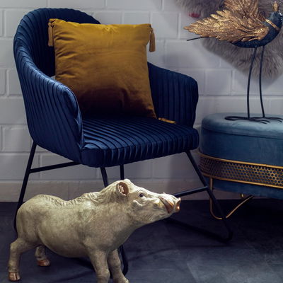 Stuhl, Blau, Stoffbezug, Höhe 80 cm T 63 cm Stuhl, Blau, Stoffbezug, Höhe 80 cm T 63 cm