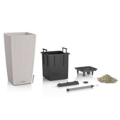 Lechuza 'Cubico Cottage 40', lichtgrau, ca. 40 x 40 x H 75 cm