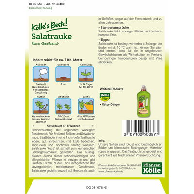 Kölles Beste Saatband Salatrauke Ruca, 11 g