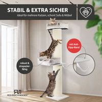 Rohrschneider Kratzbaum XXL Cord beige, 71 x 55 x 200 cm Rohrschneider Kratzbaum XXL Cord beige, 71 x 55 x 200 cm