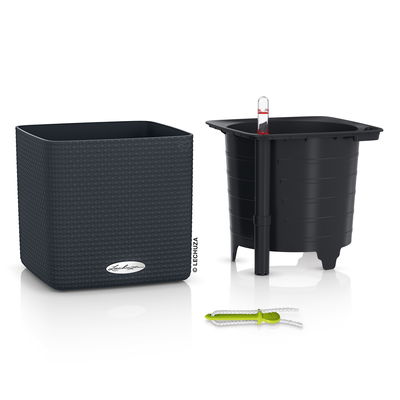 Lechuza 'Cube Color 16', schiefergrau, ca. 17 x 17 x H 16 cm