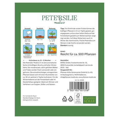 Kölles Beste Kräutersamen, Petersilie 'Moskrul 2' Kölles Beste Kräutersamen, Petersilie 'Moskrul 2'