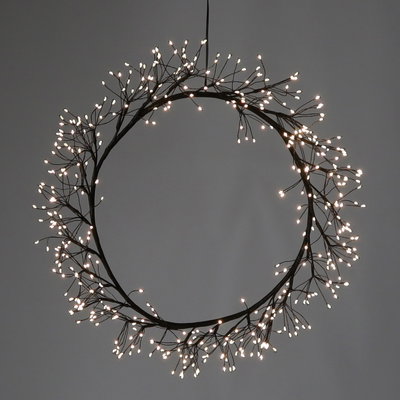 LED Kranz zum Hängen, schwarz, ca. Ø 60 cm