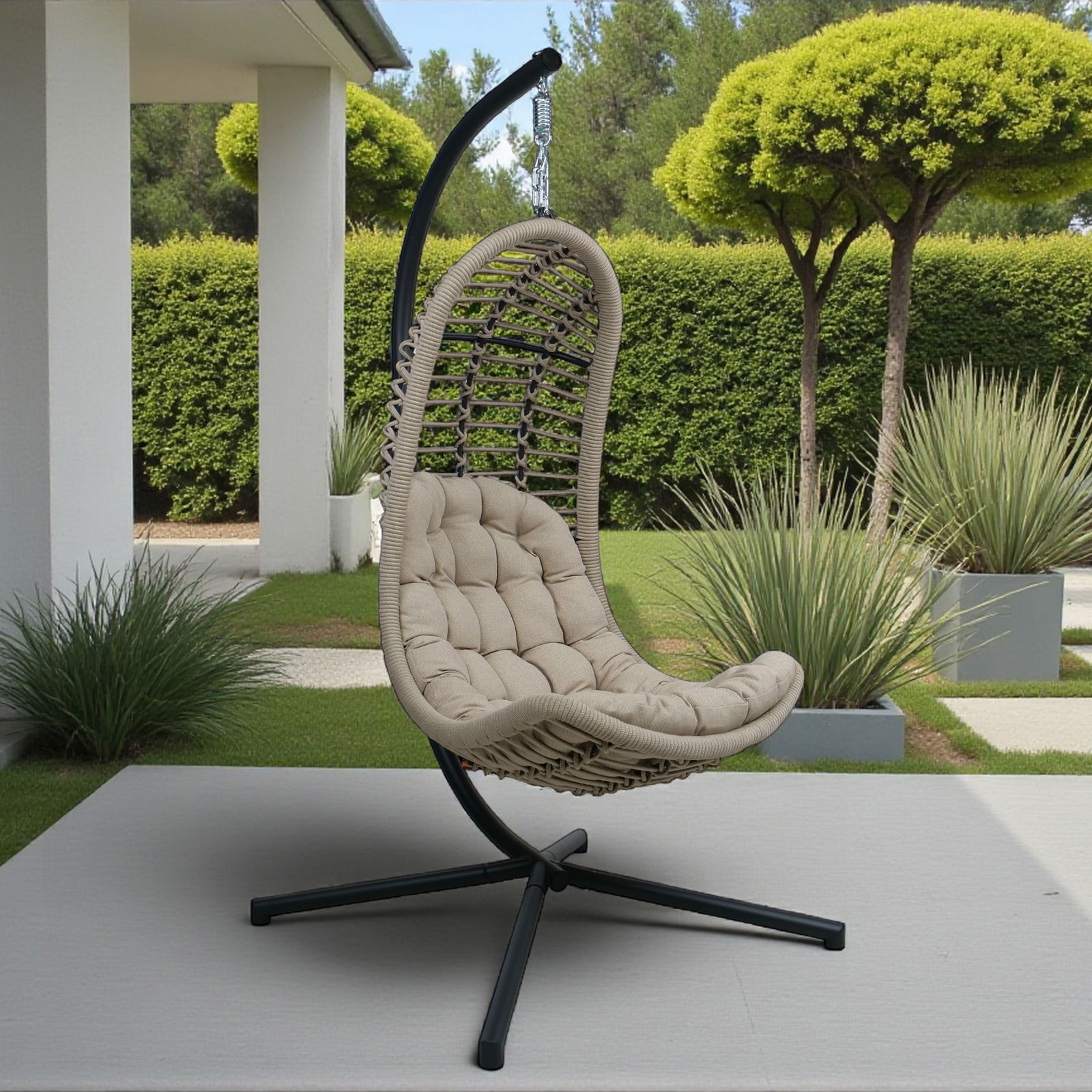 Sungörl Hängesessel 'Bardolino' inkl. Auflagen, anthrazit/braun