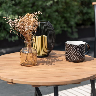 Bistro-Set 'Naga', 3-teilig, anthrazit/braun Bistro-Set 'Naga', 3-teilig, anthrazit/braun