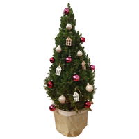 Weihnachtsbäumchen inkl. Deko, beere-rot, Höhe ca. 80 cm, Topf-Ø 25 cm