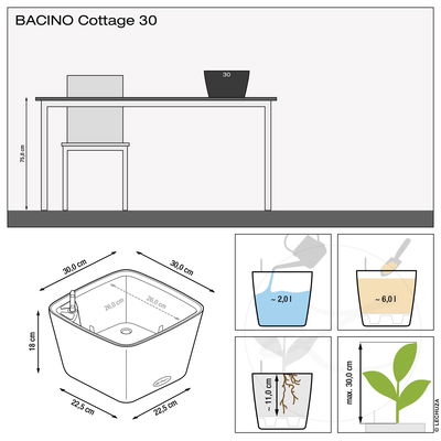 Lechuza 'Bacino Cottage', sandbraun, ca. 30 x 30 x H 18 cm Lechuza 'Bacino Cottage', sandbraun, ca. 30 x 30 x H 18 cm