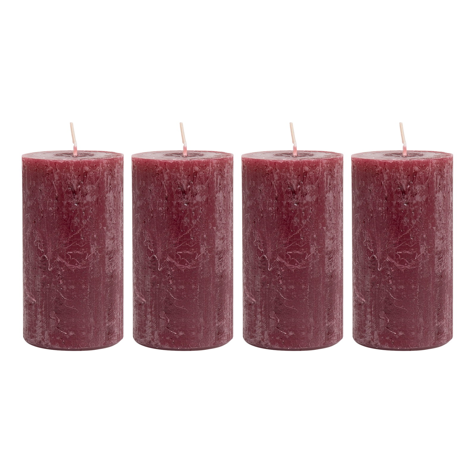 Safe Candle Stumpenkerzen 'Rustic', altrot, 4 Kerzen je Ø 6 x H 11 cm