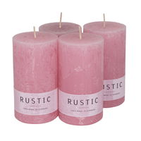 Safe Candle® Stumpenkerzen, 4er-Set, antikrosa, Höhe 11 cm, Ø 6 cm