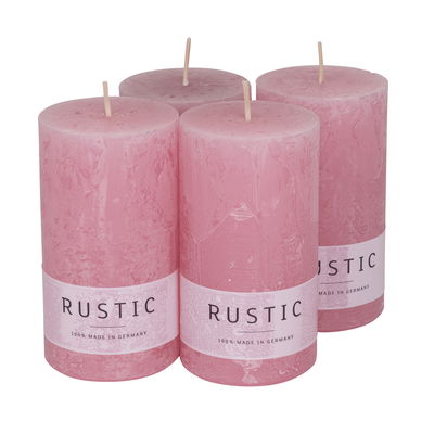 Safe Candle Stumpenkerzen 'Rustic', antikrosa, 4 Kerzen je Ø 6 x H 11 cm Safe Candle Stumpenkerzen 'Rustic', antikrosa, 4 Kerzen je Ø 6 x H 11 cm