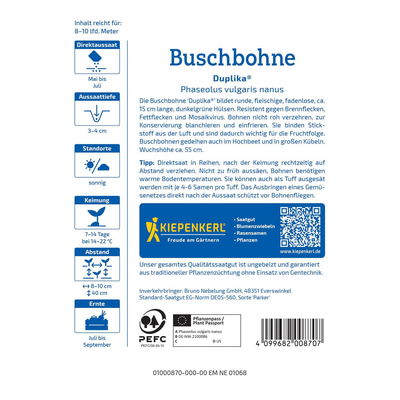 Gemüsesamen, Buschbohnen 'Neb. Duplika'