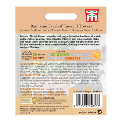 Thompson & Morgan Kräutersamen Basilikum 'Everleaf Emerald Towers' Thompson & Morgan Kräutersamen Basilikum 'Everleaf Emerald Towers'