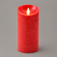 LED Echtwachskerzen 'Magic Flame', rot, 3 Kerzen inkl. Fernbedienung & Batterie