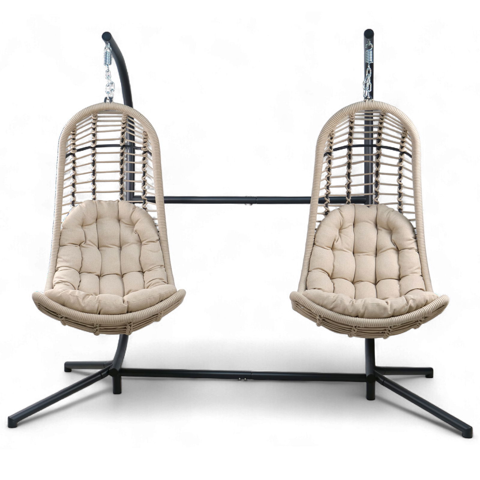 Sungörl Doppel-Hängesessel 'Bardolino' inkl. Auflagen, anthrazit/braun