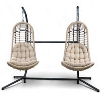 Sungörl Doppel-Hängesessel 'Bardolino' inkl. Auflagen, anthrazit/braun