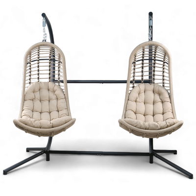 Sungörl Doppel-Hängesessel 'Bardolino' inkl. Auflagen, anthrazit/braun