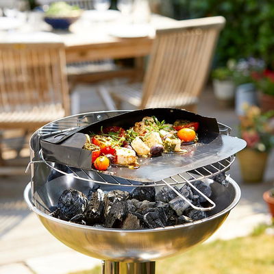 Grilltasche, ca. 31 x 10 x 3 cm, wiederverwendbar, schwarz