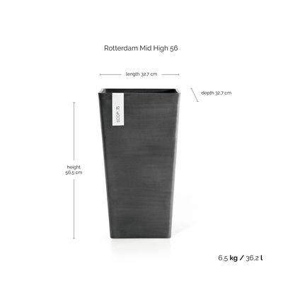 Ecopots Pflanzgefäß 'Rotterdam MidHigh', dunkelgrau, ca. Ø 31 x H 56 cm Ecopots Pflanzgefäß 'Rotterdam MidHigh', dunkelgrau, ca. Ø 31 x H 56 cm