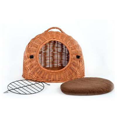 Silvio Design Katzen-Transportbox natur, mit Kissen braun