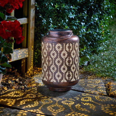 Kölle LED-Solarlaterne Adana, Gold matt, Höhe 26 cm, Ø 16 cm