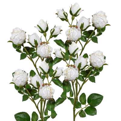 Kunstpflanze Polyantarose, weiß, Höhe ca. 39 cm, 4 Stück