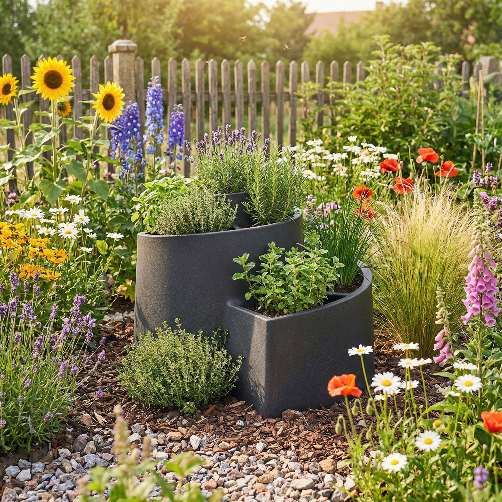 Kölle Kräuterspirale 'Snail', anthrazit, ca. 80 x 64 x H 50 cm