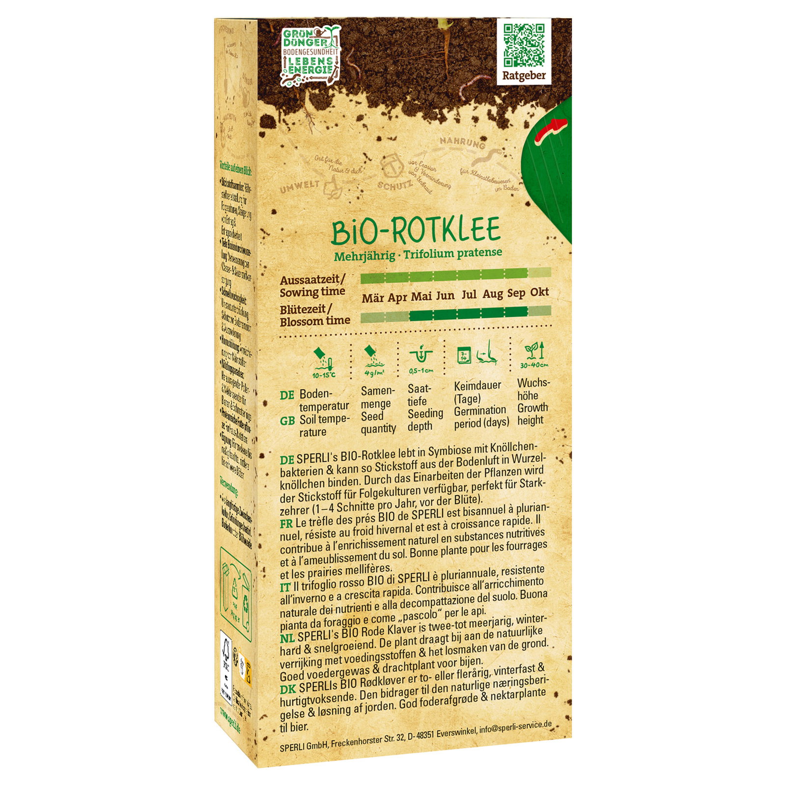 Sperli Bodenkur Bio-Rotklee, 230 g Sperli Bodenkur Bio-Rotklee, 230 g