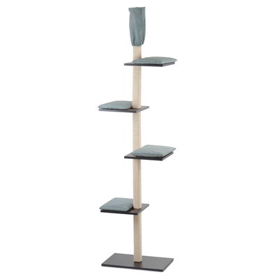 Silvio Design Katzenbaum 'Lexie', anthrazit, Kissen in hellblau