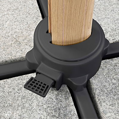 Pendelschirm 'Rhodos Twist Woody', anthrazit, ca. 300 x 300 cm