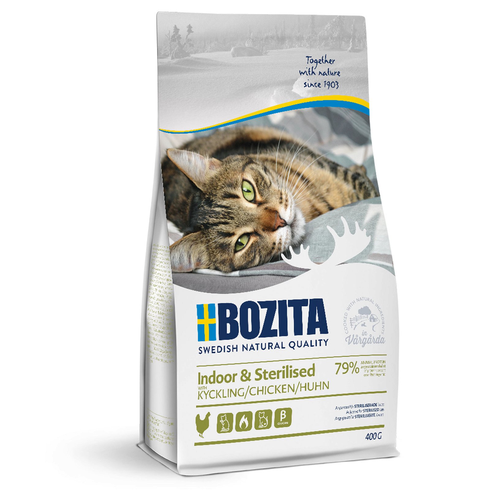 Trockenfutter, Bozita Cat Indoor & Sterilised, getreidefrei, Huhn, 400 g
