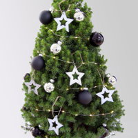 Weihnachtsbäumchen inkl. Deko, silber-schwarz, Höhe ca. 80 cm, Topf-Ø 25 cm Weihnachtsbäumchen inkl. Deko, silber-schwarz, Höhe ca. 80 cm, Topf-Ø 25 cm