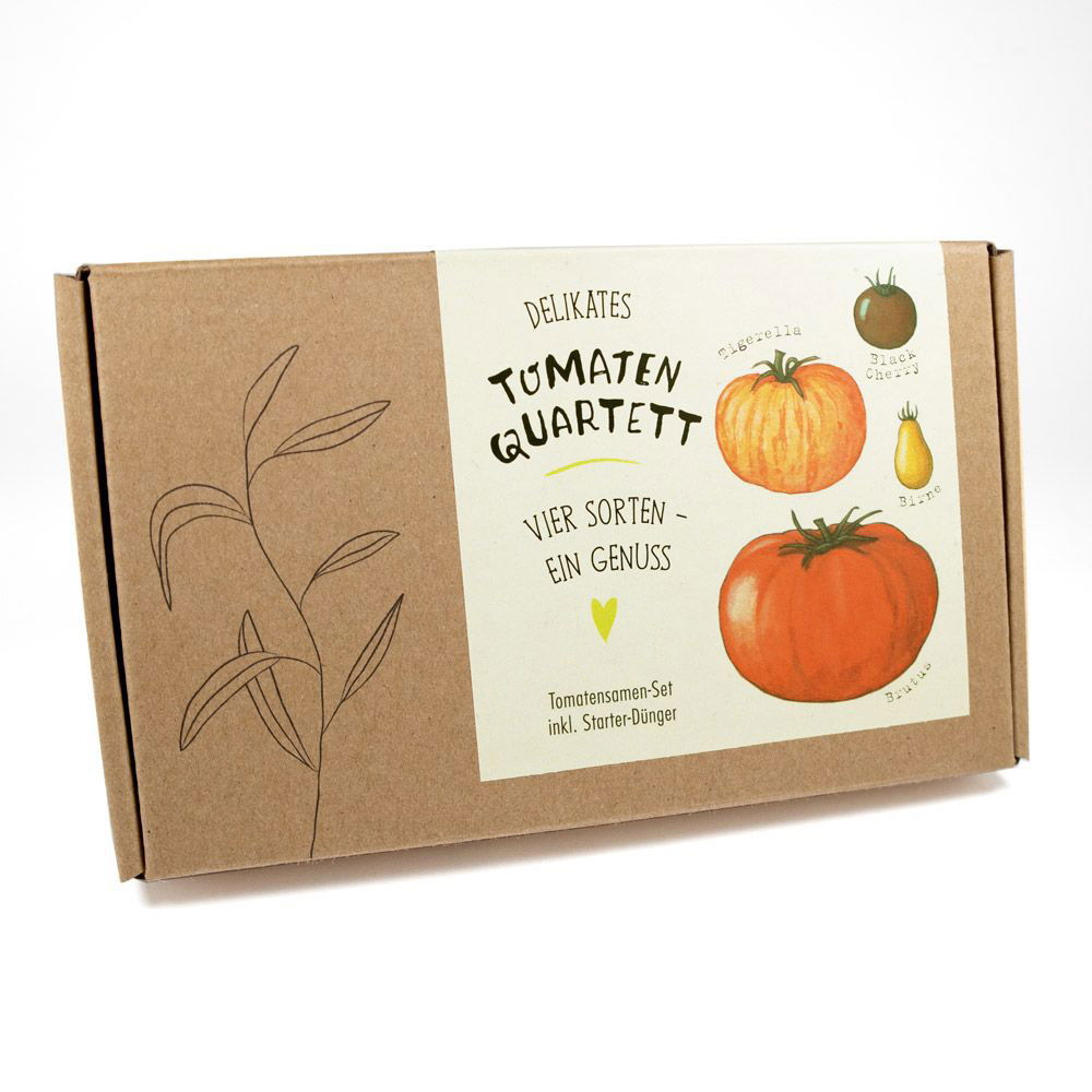 Saatgut-Set 'Tomatenquartett' inkl. Dünger