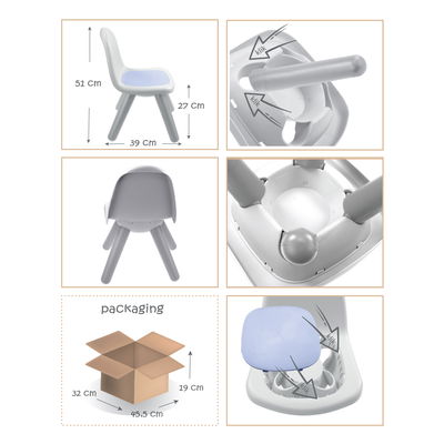 Mochtoys Kinderstuhl, blau