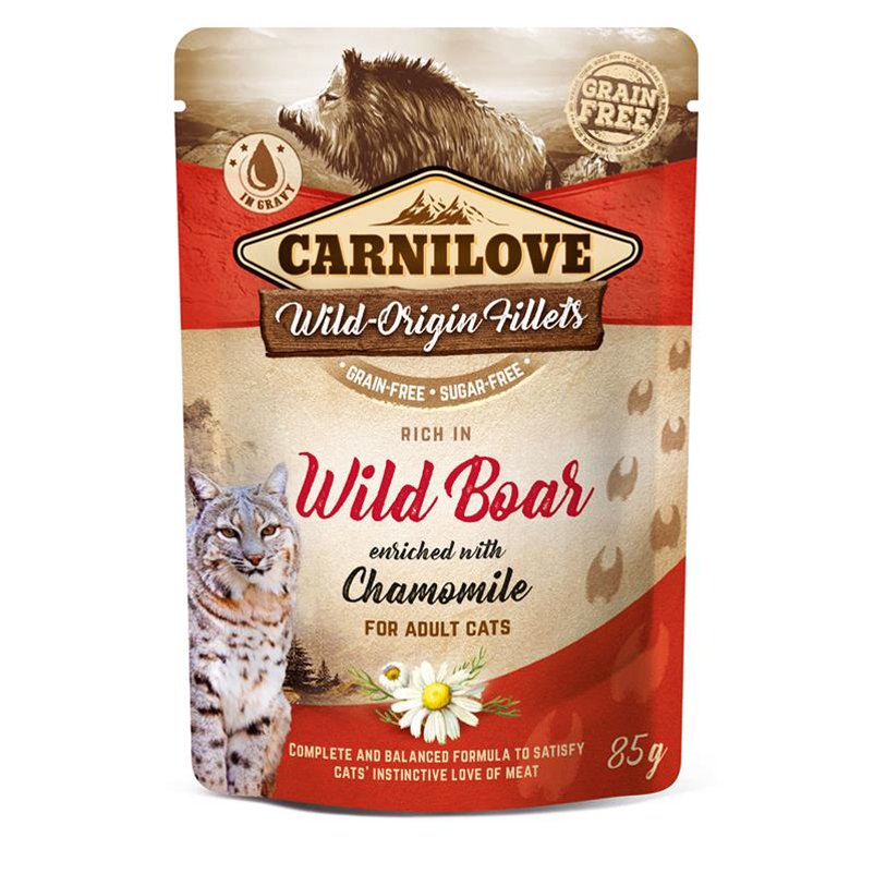 Carnilove Cat Pouch, Wildschwein mit Kamille, 85 g