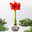 Amaryllis in Wachs, Dekor 'Forest & Nikolaus', handbemalt, Blüte rot