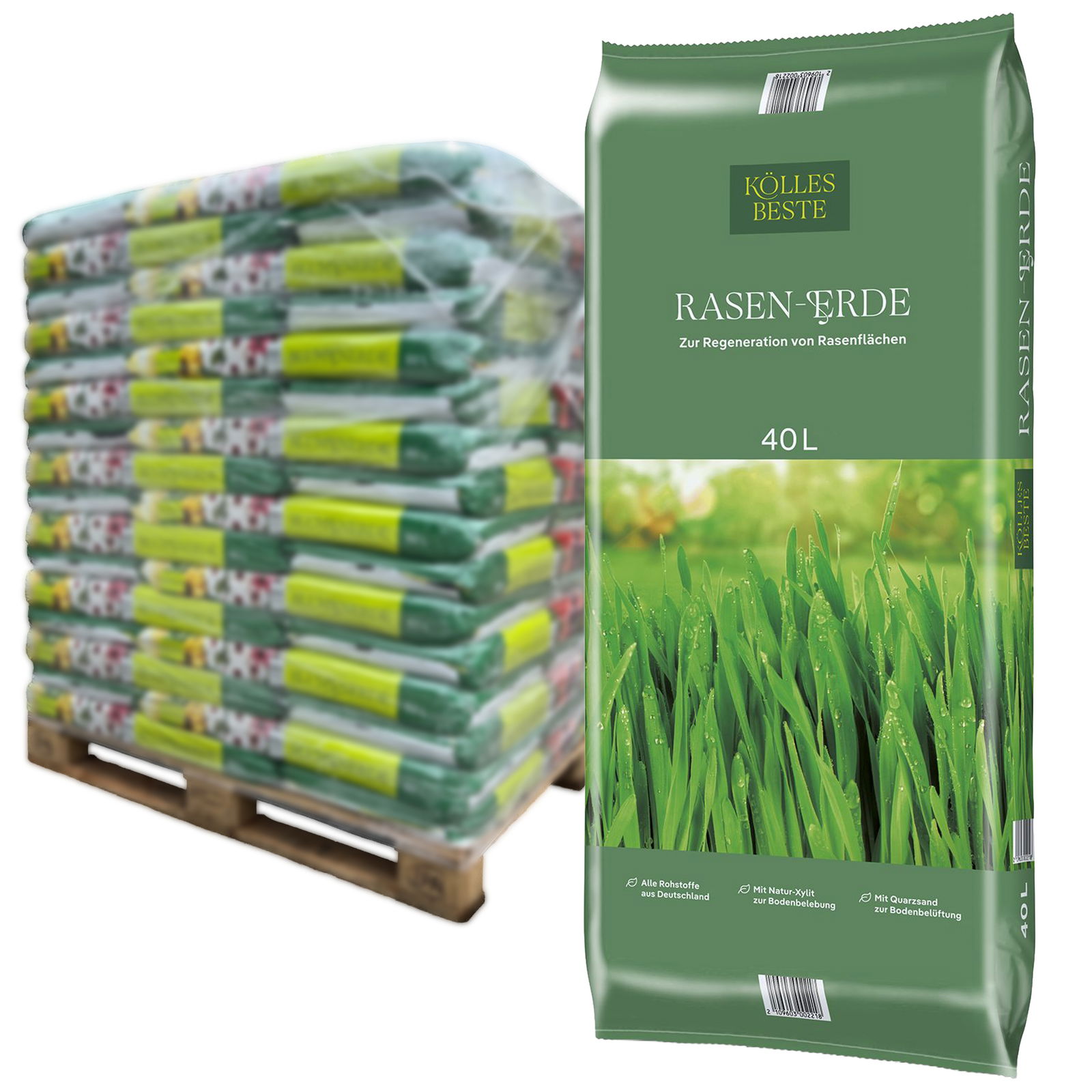 Kölles Beste Rasenerde,  30 Sack à 40 l, gesamt 1200 Liter
