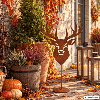 Hirsch 'Marco 500', Metall, rostfarben, Höhe ca. 50 cm Hirsch 'Marco 500', Metall, rostfarben, Höhe ca. 50 cm
