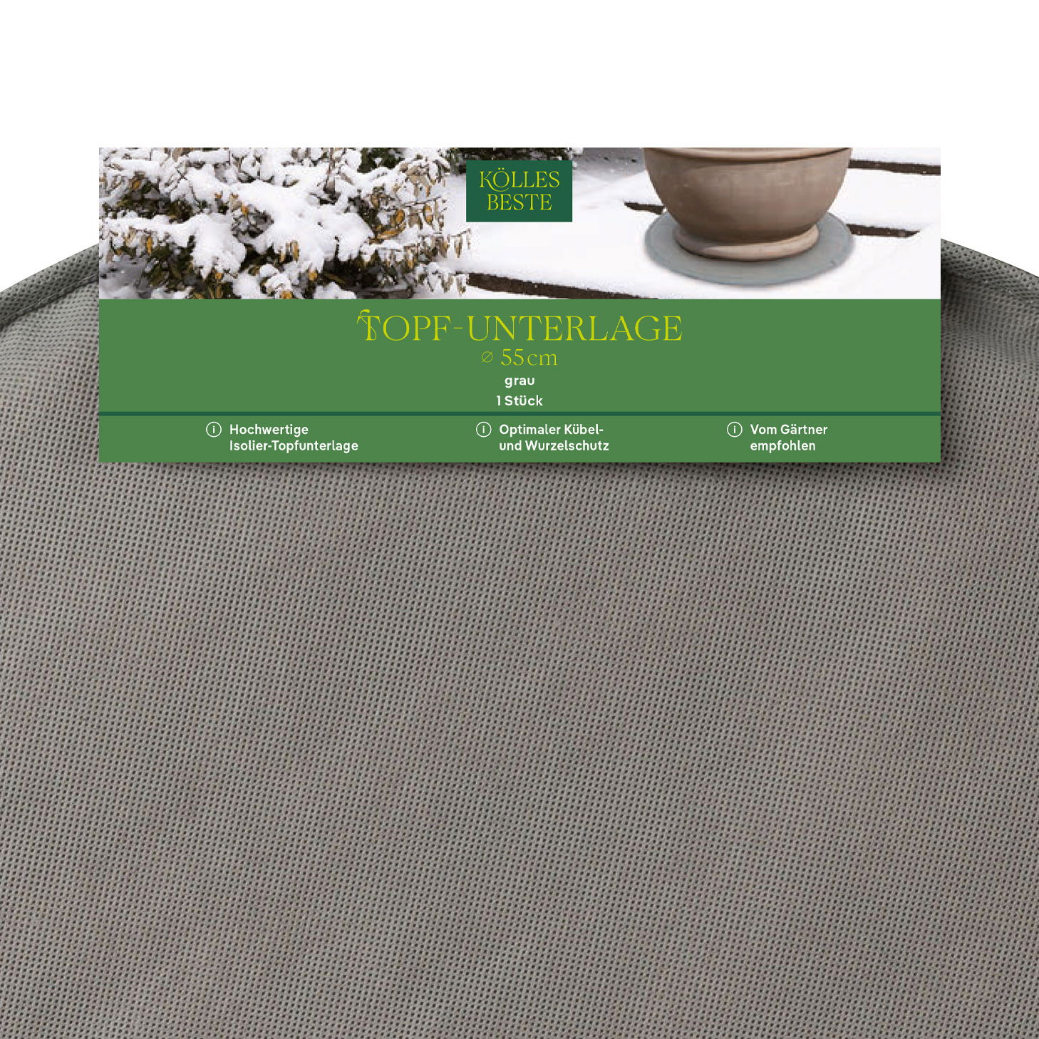 Kölles Beste Topfunterlage mit Kokosmatten und Doppelnaht, 55 cm Ø