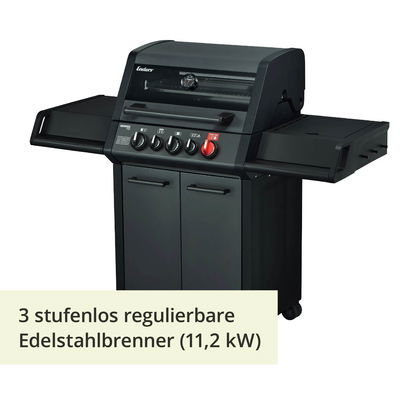 Enders Gasgrill Monroe PRO 3 SIK Turbo Shadow, inkl. Wetterschutzhülle